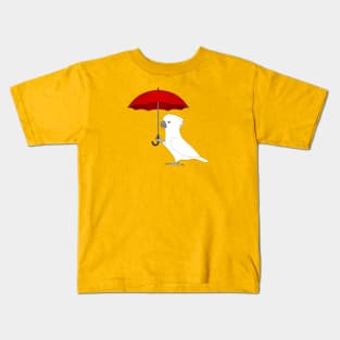 Umbrella Cockatoo With Umbrella Kids T-Shirt